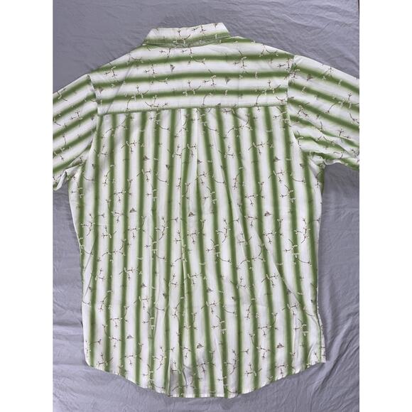 BKE Buckle 67 Button Front Casual Shirt. Green Floral Stripe, Men's Size L. EUC! - Picture 5 of 6